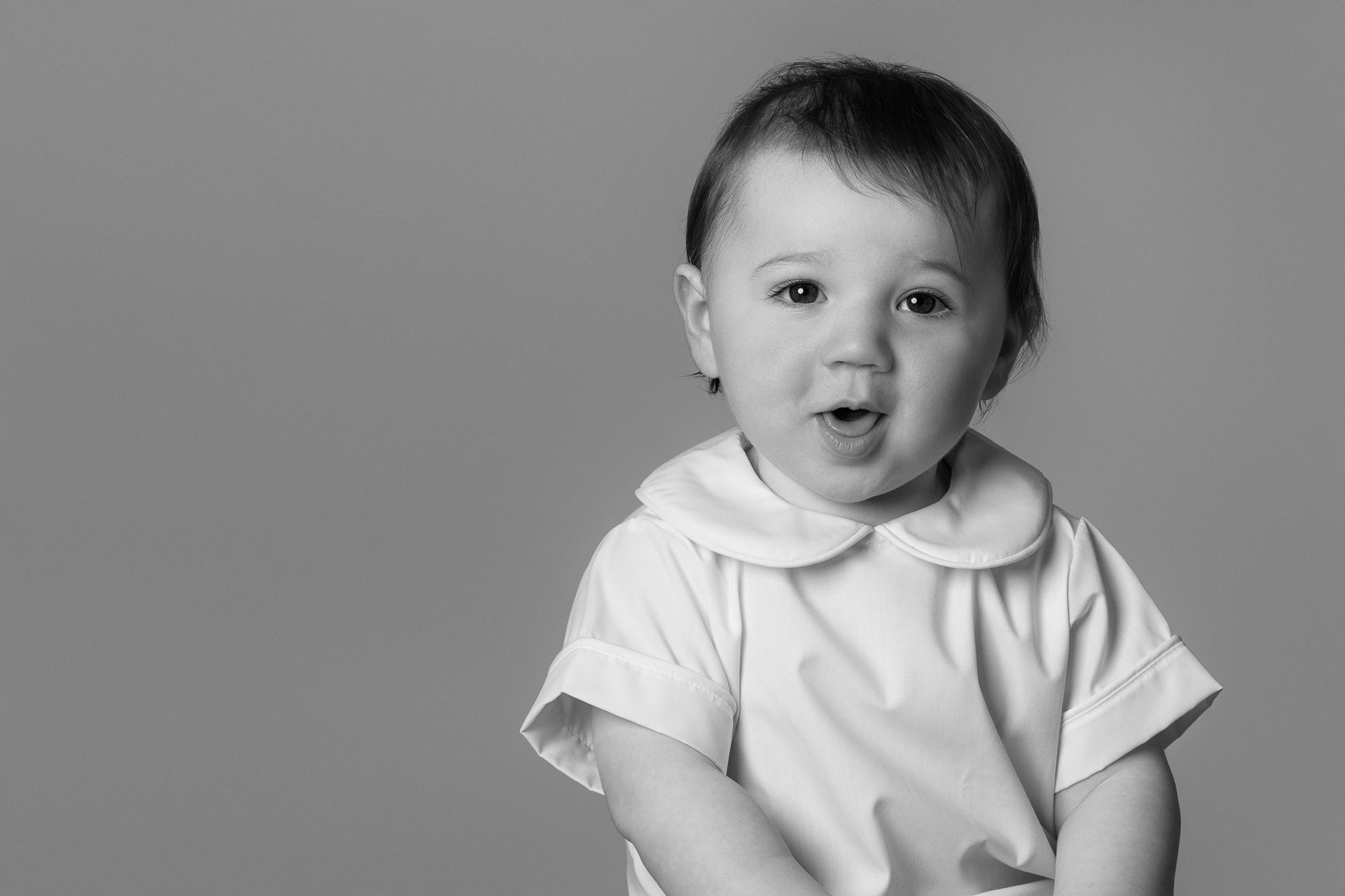 monochrome toddler boy gray background | Lisa Maco Photography, Washington, DC