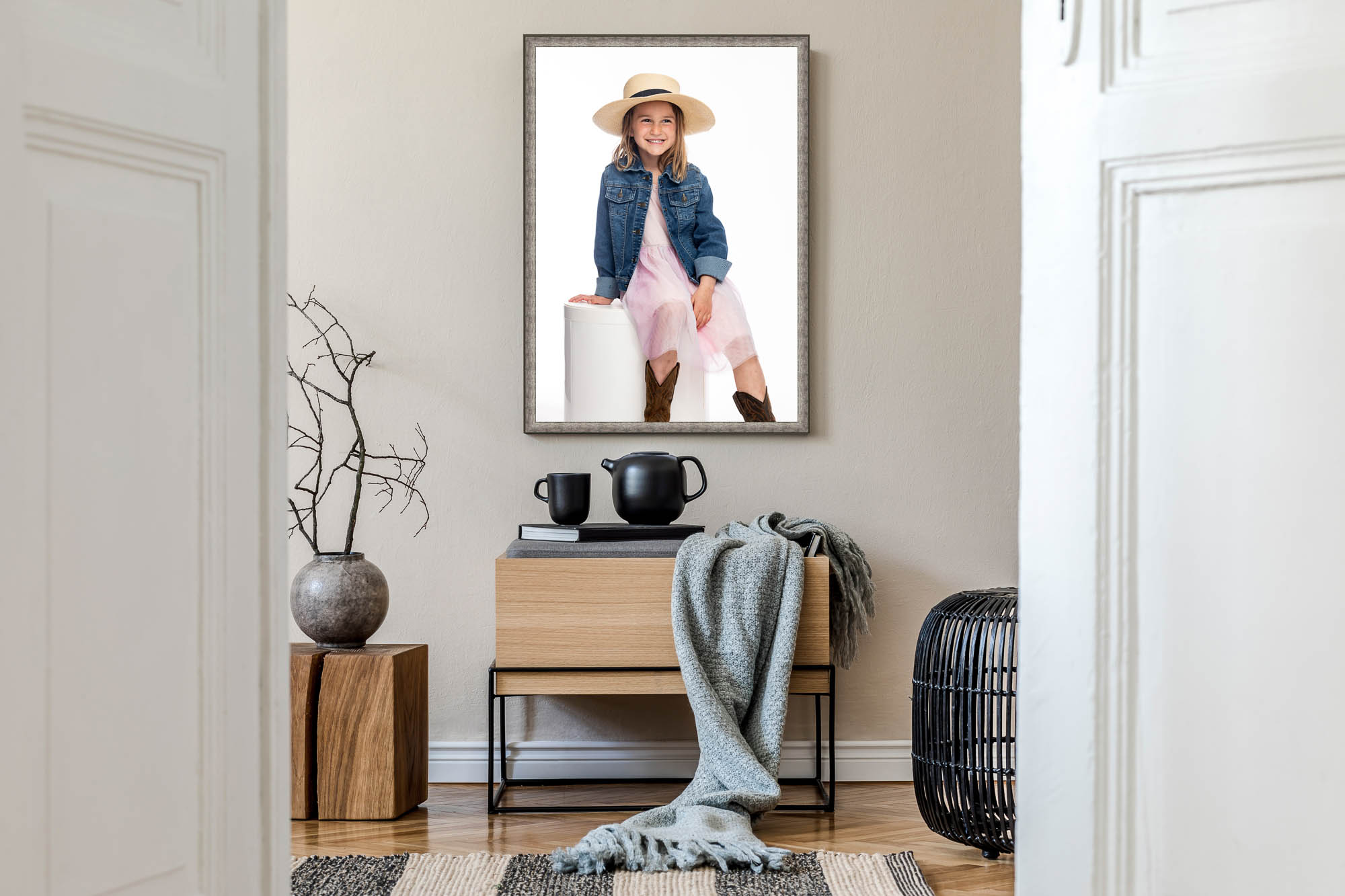 4 year old girl wall portrait