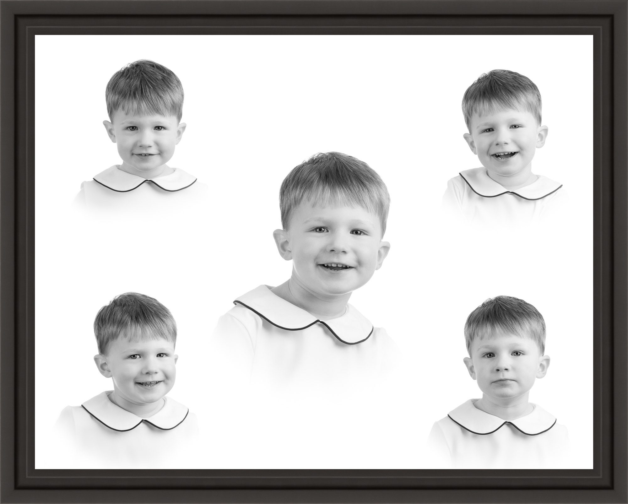 heirloom portrait composite showing 5 expressions | Lisa Maco Photography DC Heirloom Portrait Photographer