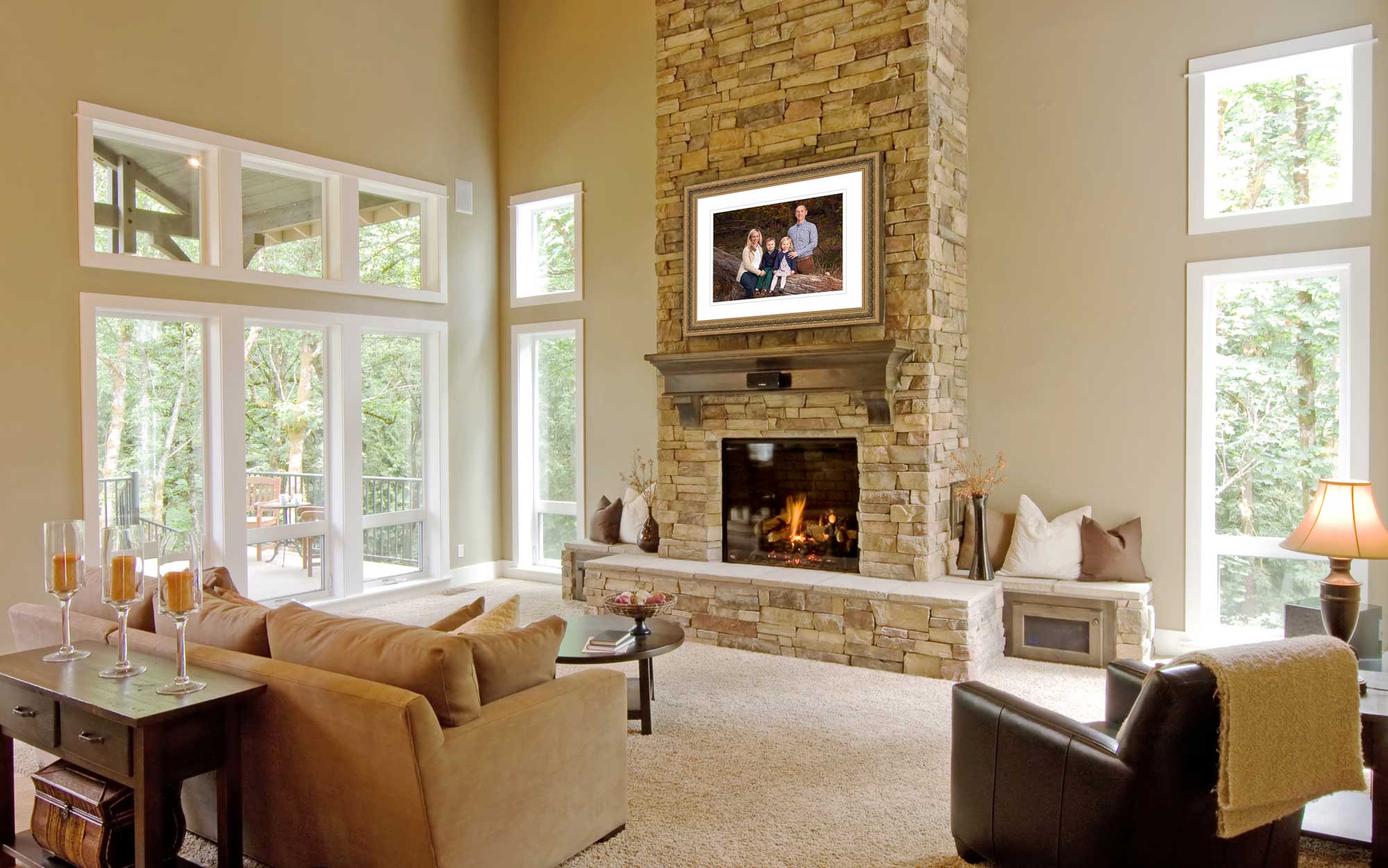 fall location portrait pair perfectly with warm earth tones in a family room