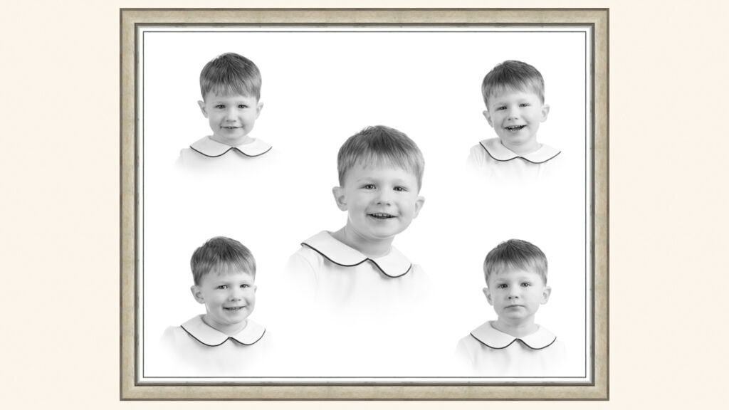 heirloom portrait composite showing 5 expressions | Lisa Maco Photography DC Heirloom Portrait Photographer