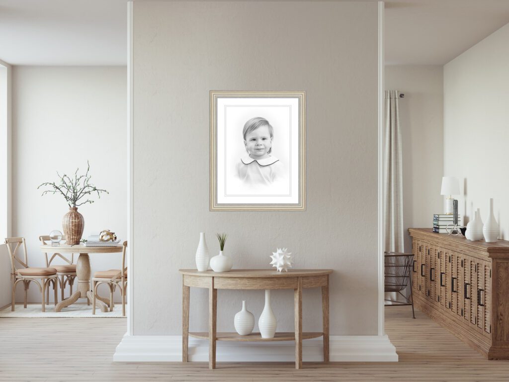 Heirloom Portrait prominently displayed in entryway